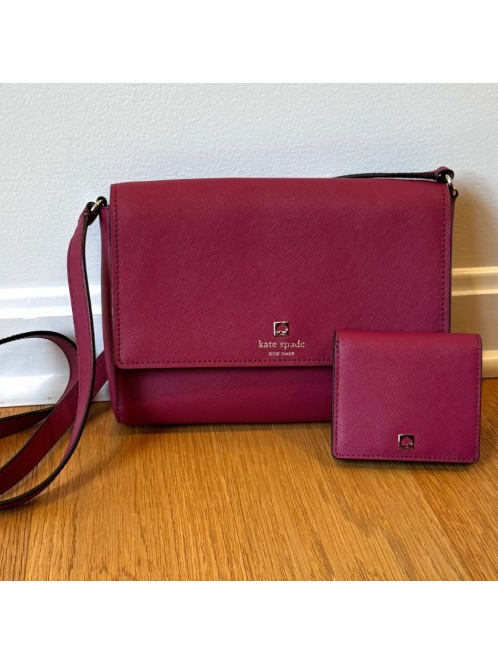 Kate Spade Cove Street Dody Leather Crossbody Bag With Serenade Wallet Purple